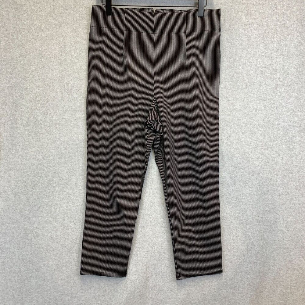 Hell Bunny Pants Womens XL Black Jack Pedal Pusher Bat Pinstripe Crop Retro Punk